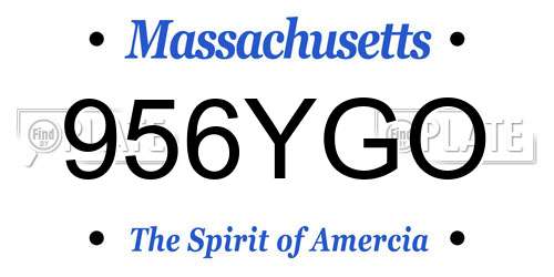 956YGO Massachusetts License Plate