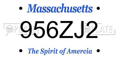 956ZJ2 Massachusetts License Plate