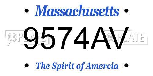 9574AV Massachusetts License Plate