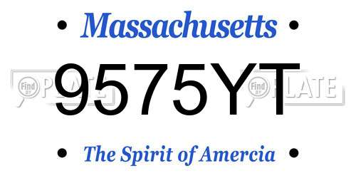 9575YT Massachusetts License Plate