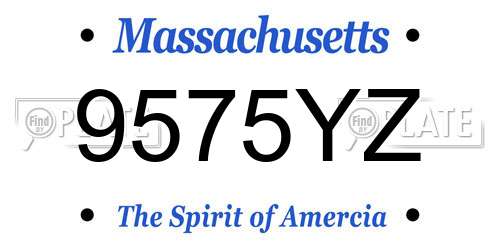 9575YZ Massachusetts License Plate