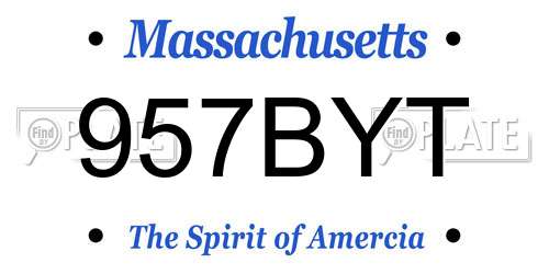 957BYT Massachusetts License Plate