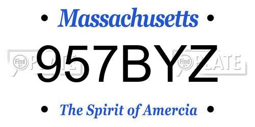 957BYZ Massachusetts License Plate
