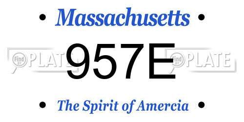 957E Massachusetts License Plate