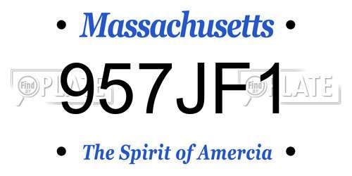 957JF1 Massachusetts License Plate