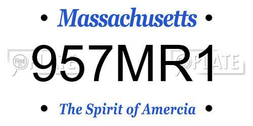 957MR1 Massachusetts License Plate