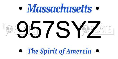 957SYZ Massachusetts License Plate
