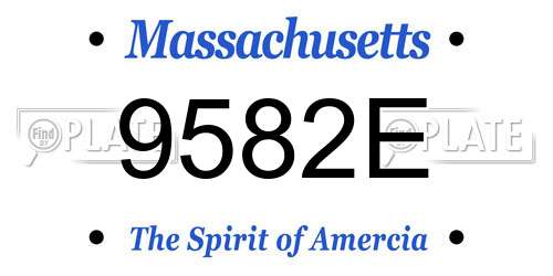 9582E Massachusetts License Plate