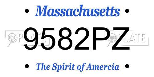 9582PZ Massachusetts License Plate