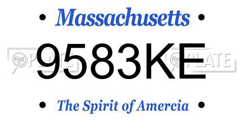 9583KE Massachusetts License Plate
