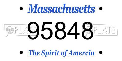95848 Massachusetts License Plate