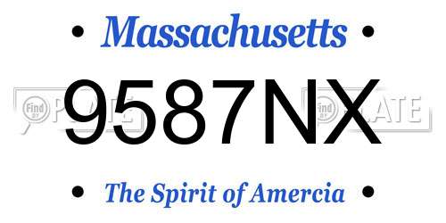 9587NX Massachusetts License Plate