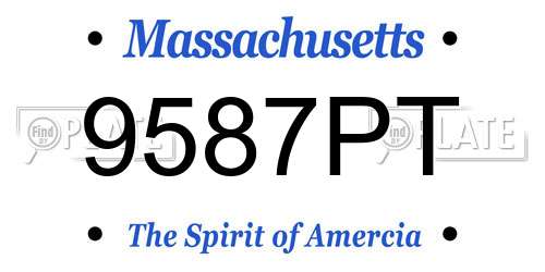 9587PT Massachusetts License Plate