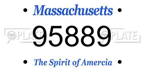 95889 Massachusetts License Plate