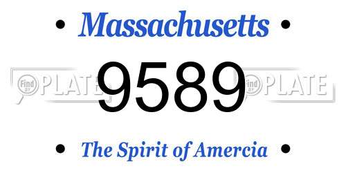 9589 Massachusetts License Plate