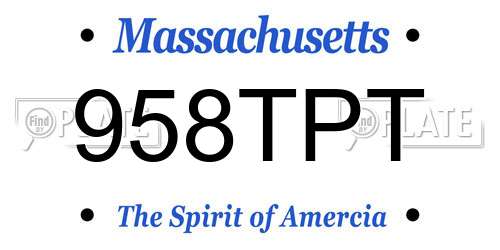 958TPT Massachusetts License Plate