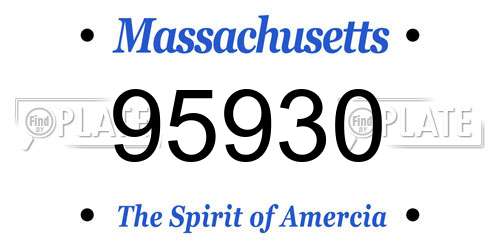 95930 Massachusetts License Plate