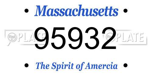 95932 Massachusetts License Plate