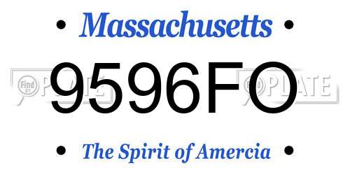 9596FO Massachusetts License Plate
