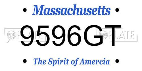 9596GT Massachusetts License Plate