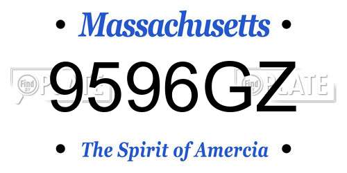 9596GZ Massachusetts License Plate
