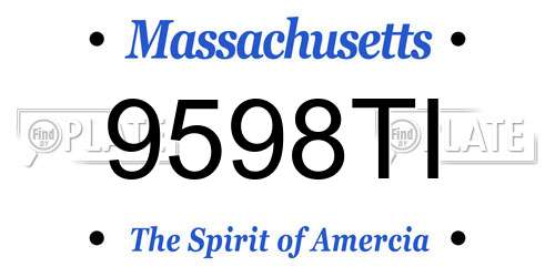 9598TI Massachusetts License Plate