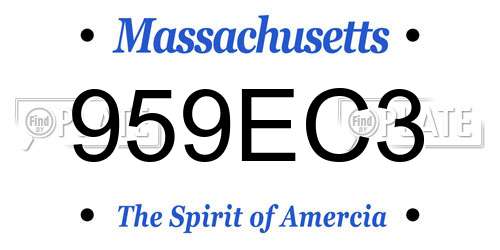 959EC3 Massachusetts License Plate