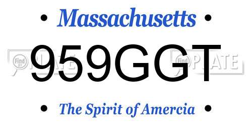 959GGT Massachusetts License Plate