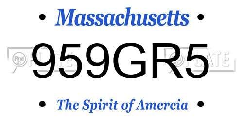 959GR5 Massachusetts License Plate