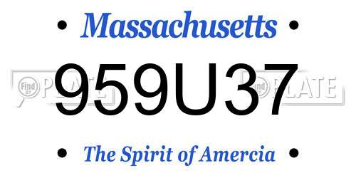 959U37 Massachusetts License Plate