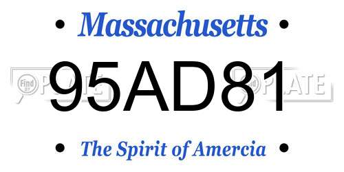95AD81 Massachusetts License Plate