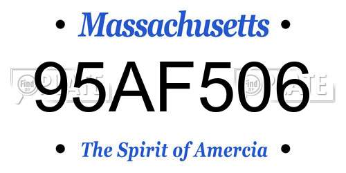 95AF506 Massachusetts License Plate