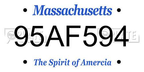 95AF594 Massachusetts License Plate