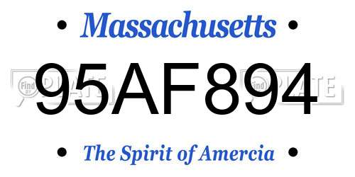95AF894 Massachusetts License Plate