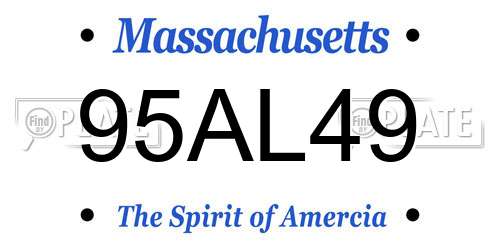 95AL49 Massachusetts License Plate