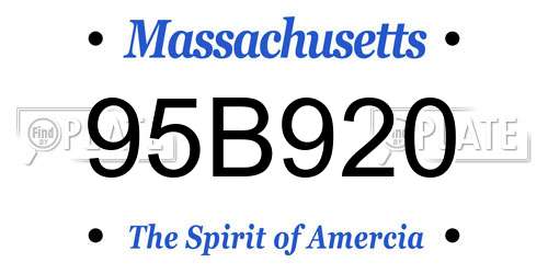 95B920 Massachusetts License Plate