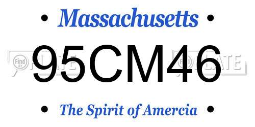 95CM46 Massachusetts License Plate