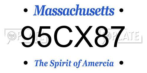 95CX87 Massachusetts License Plate