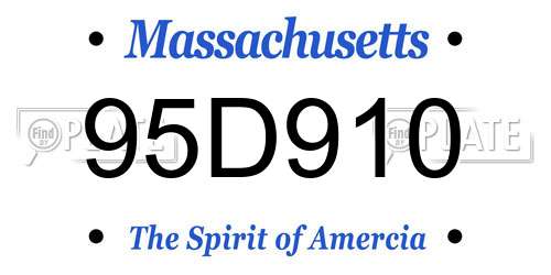 95D910 Massachusetts License Plate