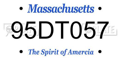 95DT057 Massachusetts License Plate
