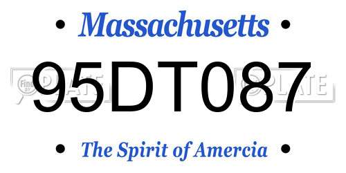 95DT087 Massachusetts License Plate