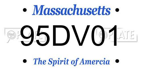 95DV01 Massachusetts License Plate