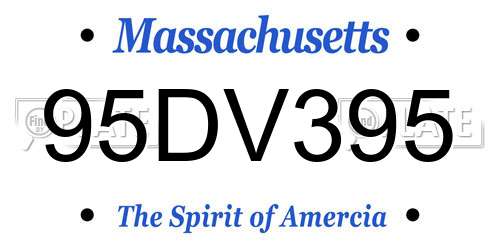 95DV395 Massachusetts License Plate