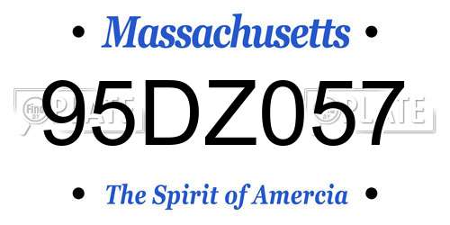 95DZ057 Massachusetts License Plate