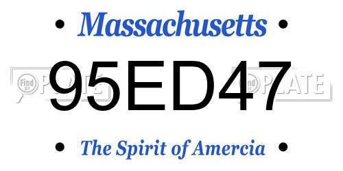 95ED47 Massachusetts License Plate