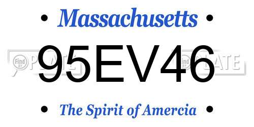 95EV46 Massachusetts License Plate