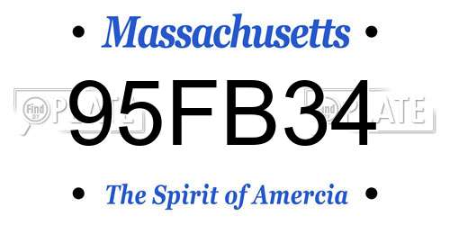 95FB34 Massachusetts License Plate