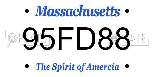 95FD88 Massachusetts License Plate