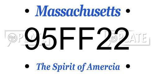 95FF22 Massachusetts License Plate