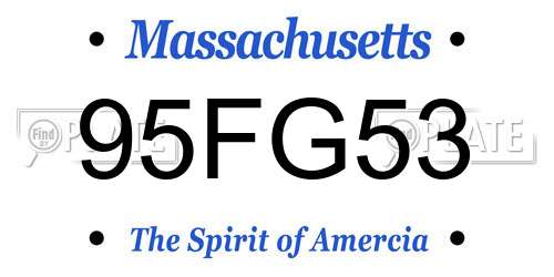 95FG53 Massachusetts License Plate